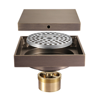 HIDEEP – Drain de douche carré moderne de 4 pouces avec couvercle en laiton anti-odeur, installation et nettoyage faciles