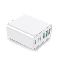 Chargeur mural rapide GaN 65W HNT OEM ODM 3A3C 6 ports multi USB, adaptateur secteur OTP OVP, prise US/UE personnalisée pour ordinateur portable et téléphone portable