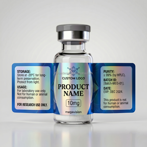 OEM Custom Hologram Peptide Packaging <strong>Labels</strong> <strong>Stickers</strong> Waterproof for 3ml 5ml <strong>10ml</strong> Laboratory Glass <strong>Vial</strong> Bottles - Product Image 1