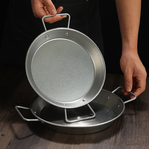 Assiette de cuisine Binaural à écrevisses Casseroles <span class=keywords><strong>espagnoles</strong></span> à riz et fruits de mer en acier inoxydable à double poignée - Product Image 2