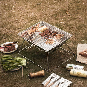 Portable Outdoor Grill 2026 Hot Sale BBQ Grill Stainless Steel Charcoal <strong>Barbecue</strong> for Camping Factory Direct Custom Logo - Product Image 2