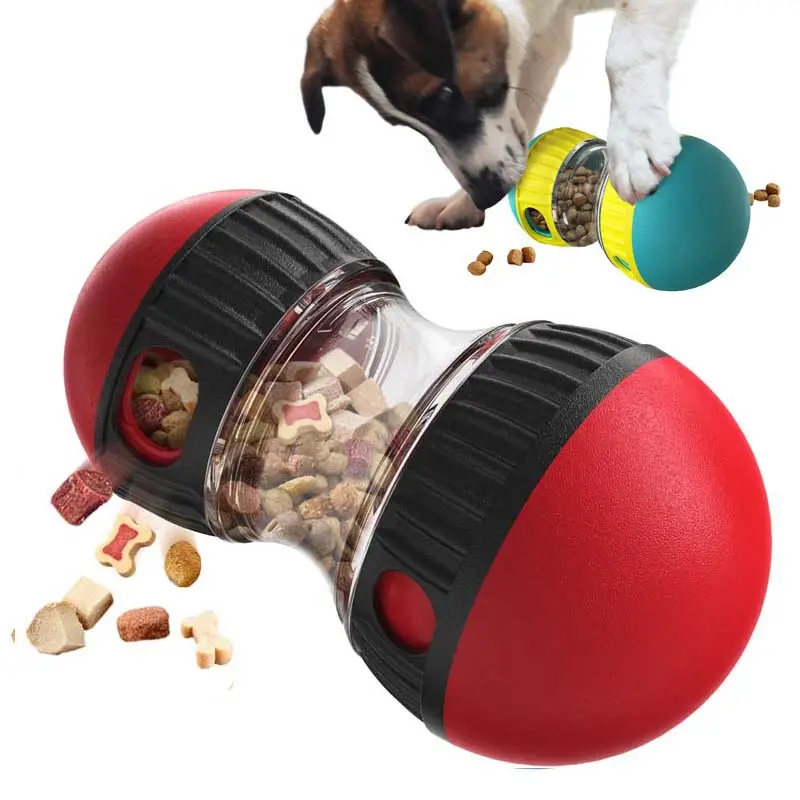 Fabrika toptan dağıtım tedavi köpek oyuncaklar interaktif kovalamaca oyuncaklar halter şeklinde yavaş besleyici köpekler ve kediler için