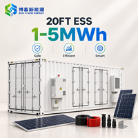 Système de stockage d'énergie BESS LiFePO4 en conteneur 1MWh 5MWh pour l'équilibrage des pics de consommation sur les réseaux hybrides solaires et éoliens