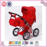 Vente en gros de landau OEM luxueux chariot de poupée en métal pour bébé porteur de poussette à poignée réglable jouets de jeu d'imitation