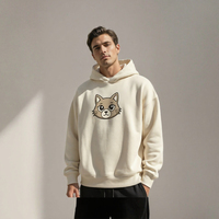 Sweat-shirt à capuche pour homme, motif dessin animé, crème, coupe ample, décontracté, style Y2K, streetwear pour l'automne