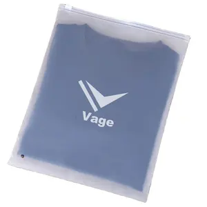 Customized Logo Frosted PVC Clothing Packaging Plastic Zipper Bag For Swimwear underwear zip lock