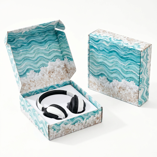 Custom Logo Full Color Printed Corrugated Mailer Box for Headphones