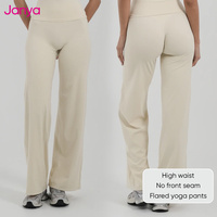 Ensemble de yoga 2 pièces Janya avec pantalon évasé, tenue de sport taille haute, vêtements de gym, logo personnalisé, ensembles de yoga sexy dos nu à col halter pour femmes