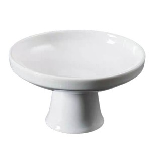 Ceramic Pure White Tall Fruit Plate With Stand Round Solid Color Party Dishes For Home Use - Product Image 4