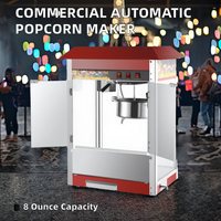 Máquina de Palomitas de Maíz Automática Profesional Comercial AIKAI, Capacidad de 8 oz, 1400W, 220-240V, para Panadería y Restaurante, con Recipiente Extraíble para Maíz y Trigo
