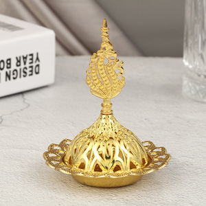 Brûleur d'aromathérapie en résine fine en forme de feuille de <span class=keywords><strong>Ginkgo</strong></span> ajourée, ornement de décoration d'intérieur tendance - Product Image 6