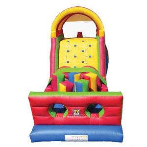 Parcours d'obstacles gonflable pour enfants arc-en-ciel commercial extérieur avec grand toboggan adapté aux locations gonflables - Product Image 2