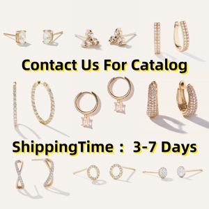 Brinco de Argola Solitário Redondo em Ouro Sólido 14K 18K com Diamante Criado em Laboratório CVD Certificado IGI - Product Image 3