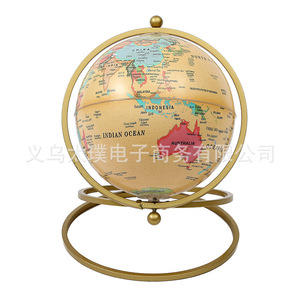 Antique-style English <b>globe</b> ornament, creative retro color, suitable for student desks and offices. - Product Image 1