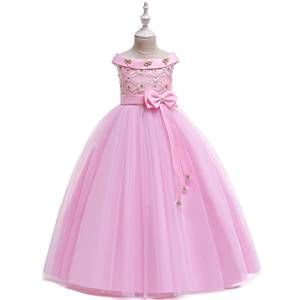 Robe longue de soirée pour grandes filles, style princesse, épaules dénudées, avec nœud, pour spectacle scénique et fête d'anniversaire - Product Image 3