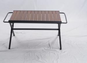 Table de pique-nique moderne personnalisée en métal et bois massif, portable, compacte, ultralégère, pliable, pour le camping et les activités de plein air - Product Image 2