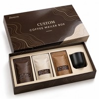 Boîte d'expédition personnalisée pour dégustation de café, base rigide et couvercle, impression CMYK, emballage spécialisé