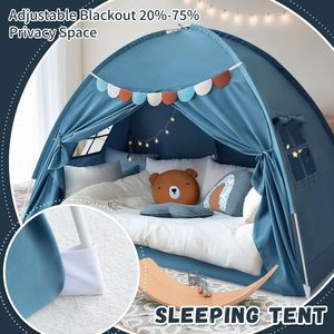 Tente de jeu intérieure pour tout-petits, tente de confidentialité sur lit superposé, pour dormir à l'intérieur d'une pièce mal aérée, jouets pour enfants, tente pour lit double pour enfants - Product Image 2