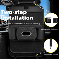 Organisateur de rangement pour dossier de siège de voiture avec table pliante, porte-gobelet, porte-mouchoirs, pochette en filet multifonctionnelle pour iPad