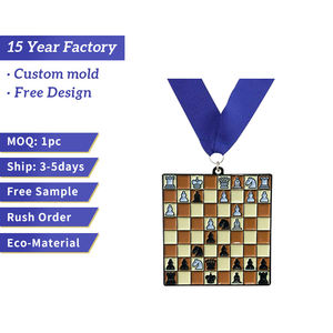Medallones de ajedrez personalizados, medalla de campeón de competición, esmalte de aleación de Zinc - Product Image 2