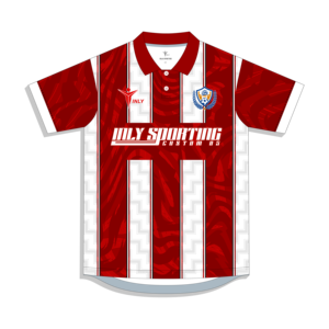 2024 Uniformes De Futebol赤と白のストライプサッカーシャツ昇華ポロレトロサッカージャージー男性ビンテージサッカージャージー - Product Image 1