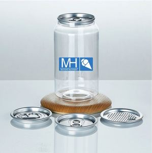 Canettes en plastique pour boissons, bière, thé, jus, 33 cl, transparentes, avec couvercle en aluminium à ouverture facile - Product Image 4
