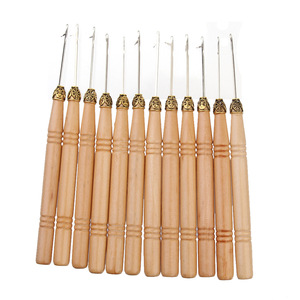 12 Pcs Aiguille Enfileur Tirant Crochet Microring Cheveux Extension Outils pour Tinsel Cheveux Extension, Plume et Dreads <span class=keywords><strong>Installation</strong></span> - Product Image 2