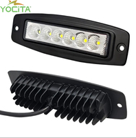 Yocita 18W 7 pouces LED lampe de travail barre lumineuse à une rangée pour SUV ATV UTV Rails de sable voitures camion remorque Auto éclairage extérieur