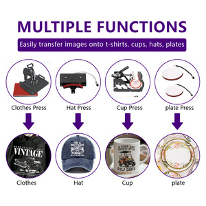 Çok Fonksiyonlu Manuel Isı Transfer Makinesi Süblimasyon Isı Transferi Kupa Şapka Tişört Baskı 28X38 8'i 1 Arada Isı Presi - Product Image 5