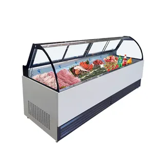 Ticari soğutucu et ekran buzdolabı buzdolabında vitrin et vitrinli buzdolabı vitrin dondurucu