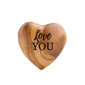 Kerajinan kayu bentuk hati 3D Cinta buatan tangan hati kayu kecil peluk untuk hadiah Hari Valentine