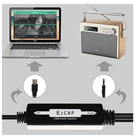 Câble d'acquisition audio USB Ezcap 216 3,5 mm pour l'édition et la conversion numérique d'audio analogique (cassette vers CD/MP3)