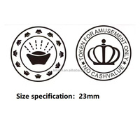 Jetons personnalisables en alliage métallique avec logo, pour centre de jeux, vente en gros, avec trou 25*1.85MM, MOQ 1000 PCS