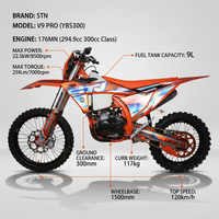 Moto tout-terrain 300cc 4 temps à essence, Dirtbike STN V9, refroidissement par eau, Enduro, Motocross, Moto hors route