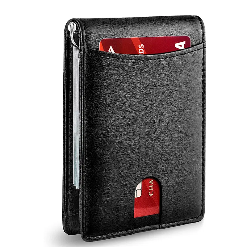 Men Clip Wallet Amazon Hot Minimalist Slim Wallet For Men With Money Clip RFID Blocking Front Pocket Leather Mens Wallets
