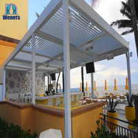 Pergola extérieure motorisée en aluminium avec mécanisme de lamelles, télécommande, étanche, écologique, revêtement poudré, pour restaurant