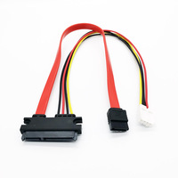 Cable de Alimentación SATA de 30 40 50CM, SATA 7+15 22 Pines a Serial ATA 7 Pines Hembra IDE Tipo D, Puerto Pequeño de 4 Pines para Disco Duro SATA