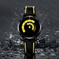 Montre à quartz pour homme avec affichage créatif, mouvement SEIKO, cadran à aiguilles de 42 mm, bracelet en silicone, résistante à l'eau, minimaliste, cadeau unique