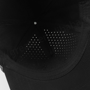 หมวกเบสบอลมีรูตัดด้วยเลเซอร์มีรูสำหรับออกซ์ฟอร์ดด๊อกบบี้ทำจากยางปรับแต่งได้หมวกเบสบอลสีดำสำหรับทั้งชายและหญิง - Product Image 5