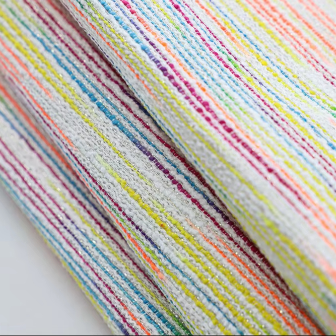 Customized Breathable Double Faced Polyester/Cotton Stripes Knitwear Fabric For Bag Manufacturing