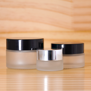 Contenitore per la cura della pelle all'ingrosso vuoto barattolo di vetro smerigliato con oro nero <span class=keywords><strong>argento</strong></span> coperchio in oro bianco - Product Image 4