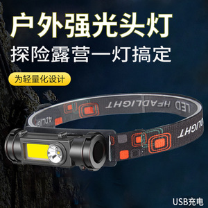 Headlamp Led Rechargeable Battery Adjustable Angle Outdoor Camping Light With <b>Dimmer</b> Function - Product Image 5