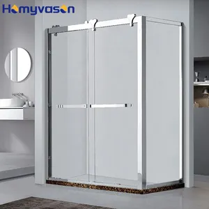 Wholesale Tempered Glass 2 Sided Prefabricated Prefab Sliding Bathroom Full Shower Room Enclosure With Toilet