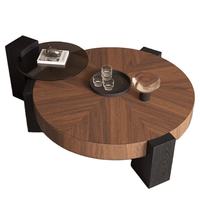 Table basse extensible en bois avec montage facile, design contemporain léger pour salon et salle à manger