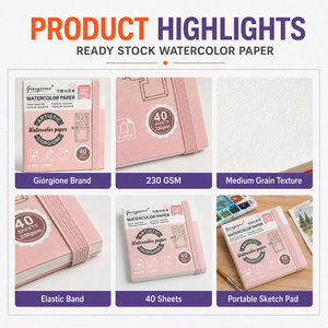 <span class=keywords><strong>Blocco</strong></span> di Carta per Acquerello Giorgione, 40 Fogli, 230gsm, Taccuino per Artisti per Pittura e Disegno in Viaggio - Product Image 2