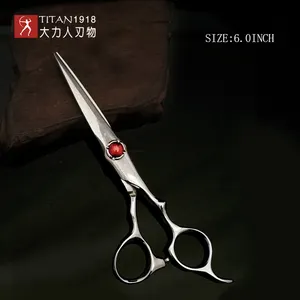 Titan Chuyên Nghiệp 5.5Inch 6.0Inch Làm Tóc Cắt Salon Thợ Cắt Tóc Công Cụ Damascus Thép Kéo