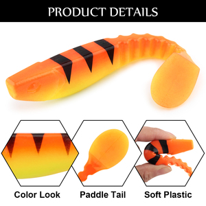 Esca da <span class=keywords><strong>Pesca</strong></span> Spinpoler 5 Pollici, Esca Artificiale in PVC Morbido Bicolore con Coda a Paletta, Wobbler per Acqua Salata e Dolce - Product Image 3