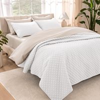Ensemble de couvre-lit léger, alternative au couvre-lit, couvre-lit matelassé tricoté toutes saisons, blanc