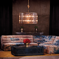 Yihao personnalisé luxe cristal pendentif lumière Vintage américain éclairage lustre pour hôtel Villa salon décor parfait suspendu