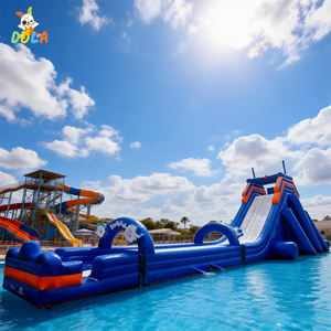 Grand <span class=keywords><strong>toboggan</strong></span> aquatique gonflable bleu pour adultes, <span class=keywords><strong>toboggan</strong></span> aquatique gonflable commercial en PVC, <span class=keywords><strong>piscine</strong></span> à 2 voies, <span class=keywords><strong>toboggan</strong></span> aquatique gonflable extérieur pour la maison - Product Image 3